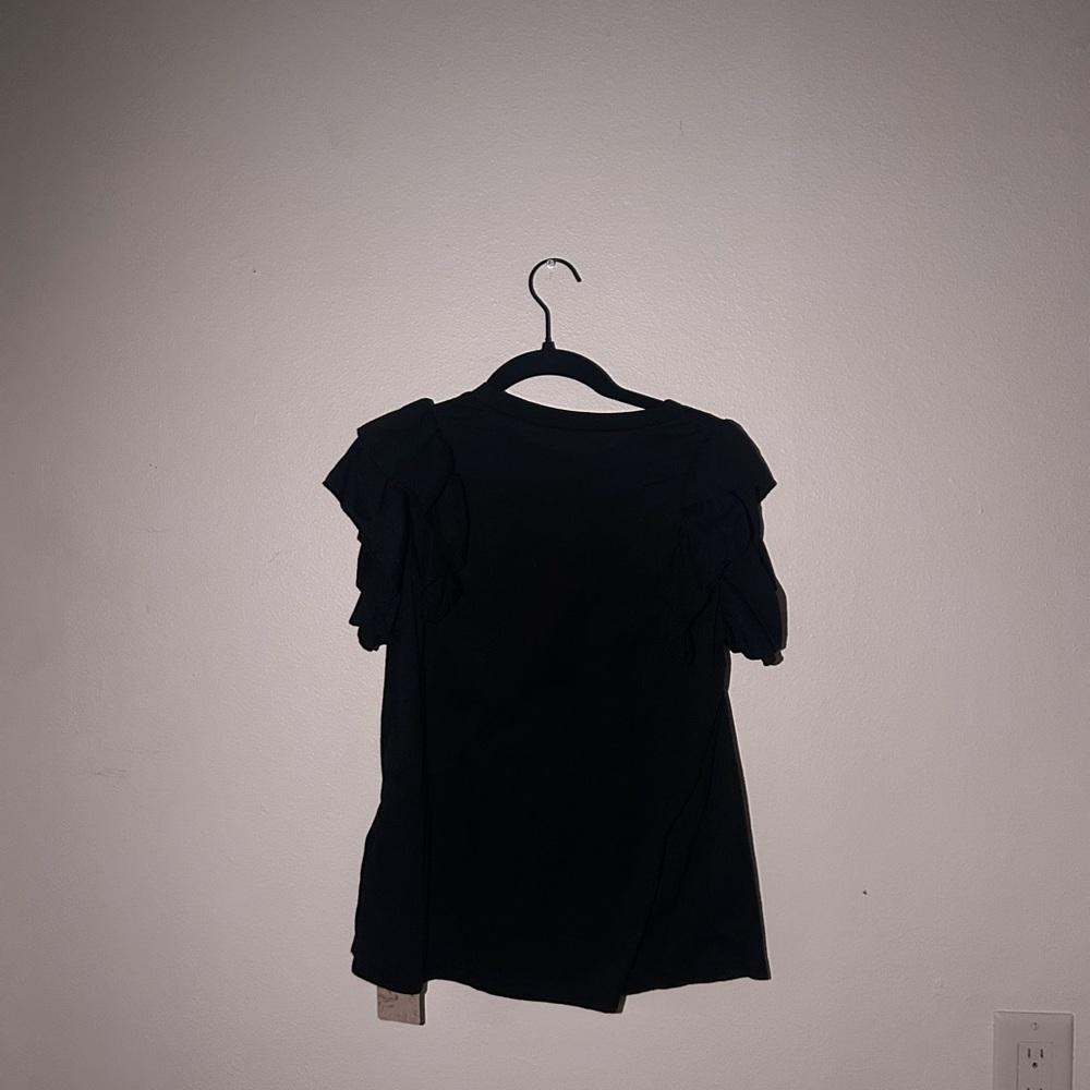 Elegant Black Ruffle Sleeve Top